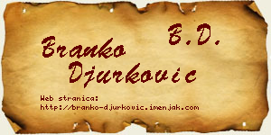 Branko Đurković vizit kartica
